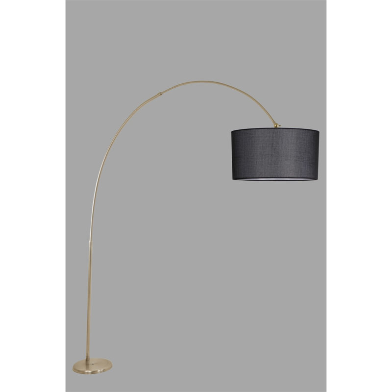 Ziggy 220cm Arched Floor Lamp, Chrome, Black