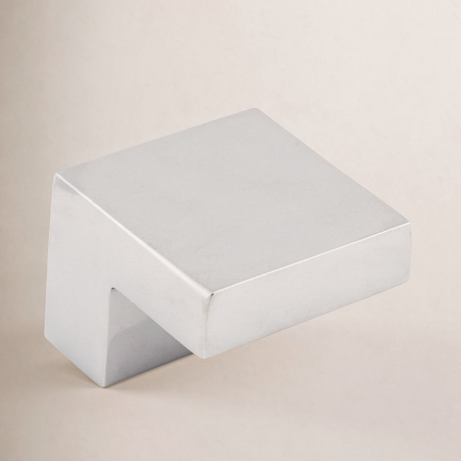 Square 1" Cabinet Knob, Polished Chrome