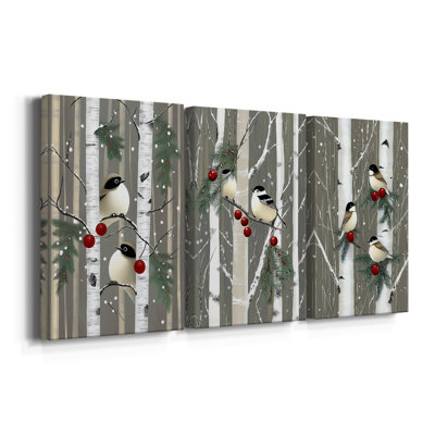 Christmas Holiday Art CI - Toile tendue avec châssis sur mesure - 3 pièces