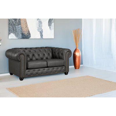 Orner 70" Leather Rolled Arm Loveseat