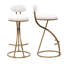 Ensemble de 2 tabourets ronds à imprimé rond en métal noir pour îlot de cuisine et salle à manger-620702548