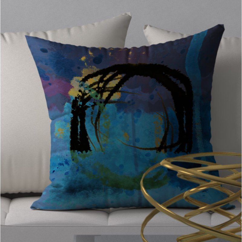 Debonair Abstract Reversible Throw Pillow, 18" x 18"