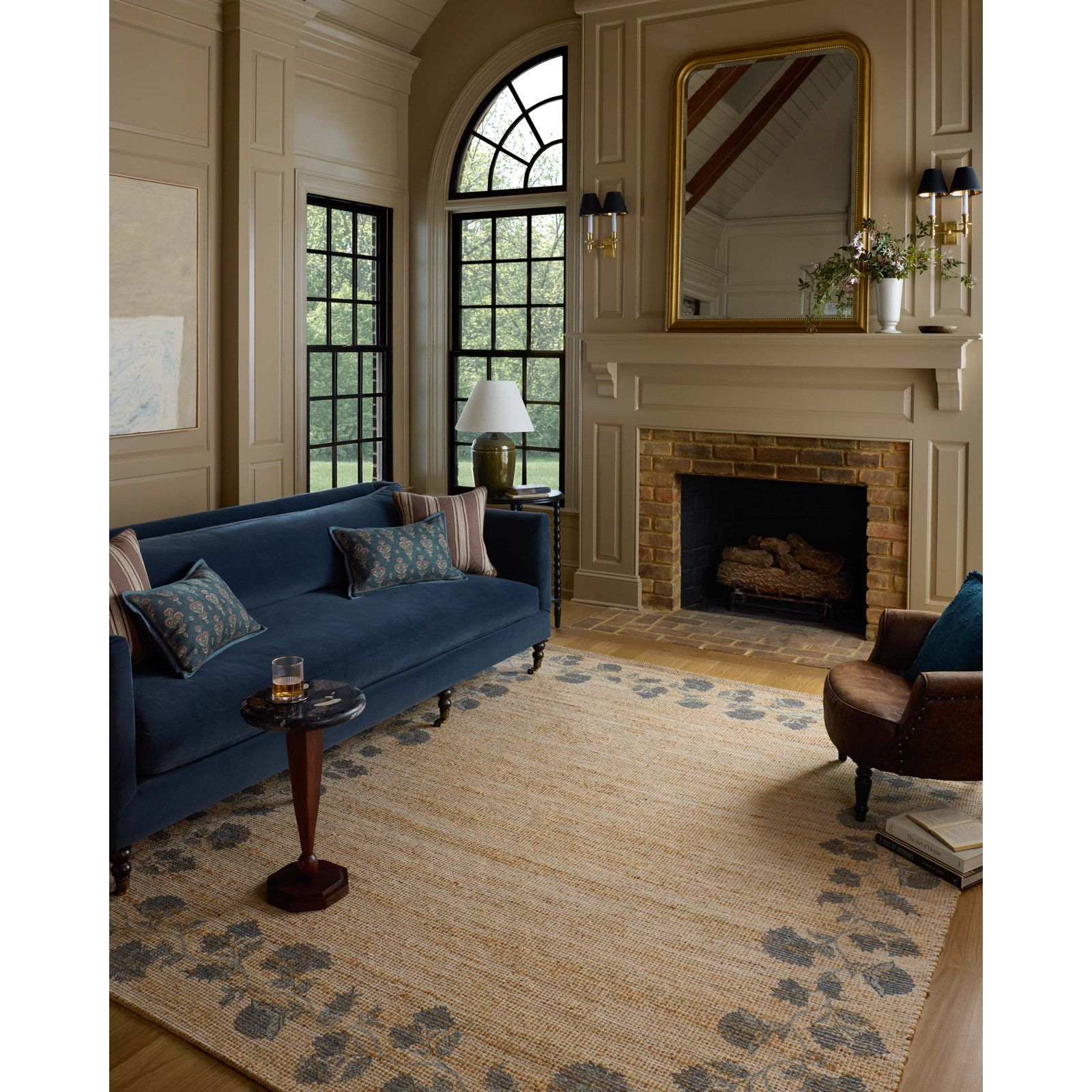 Rue Natural / Denim Area Rug, Rectangle 2'3" x 3'9"