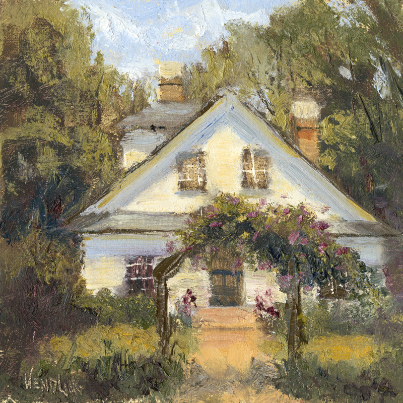 Sweet Cottage II by Marilyn Wendling - Wrapped Canvas Painting, 30cm H x 30cm W