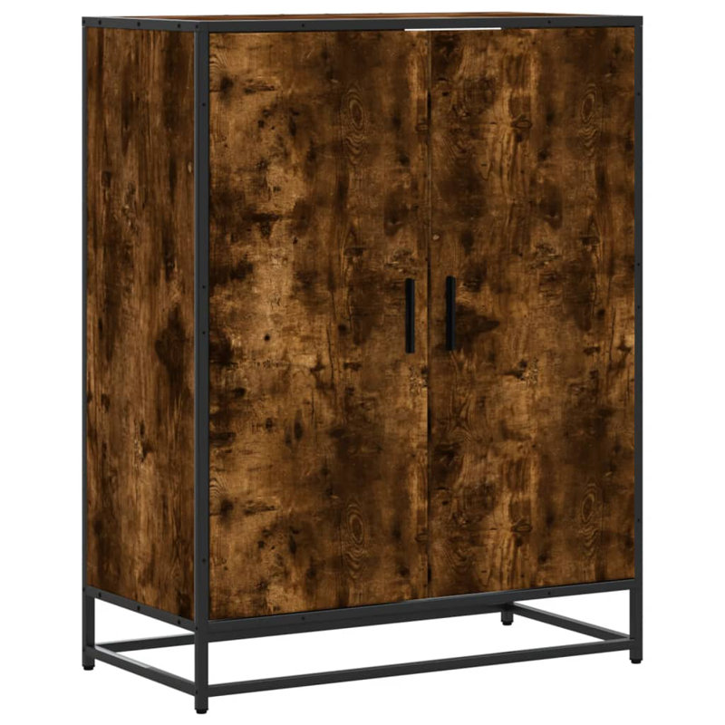 10 Pair Shoe Storage Cabinet, Smoked Oak