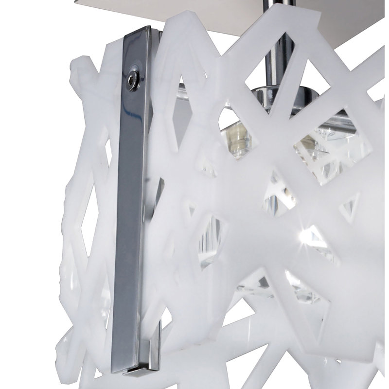 Waloo Glass Semi Flush Mount, White