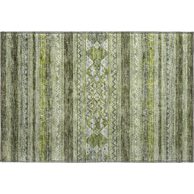 Premium Machine Washable Prisco Olive Rug