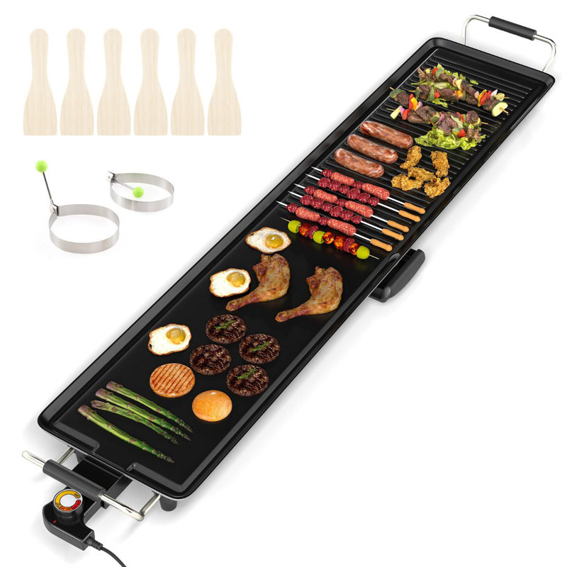 Luch 116cm W x 24cm D Portable Indoor/Outdoor Use 01 - Burner Countertop Electric Grill