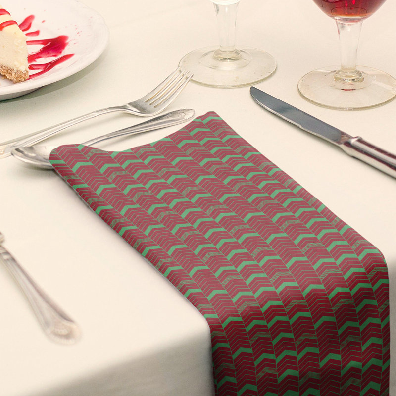 Serviette revêtue de fêtest hol, 22 po x 22 po, Rouge / Vert, Coton