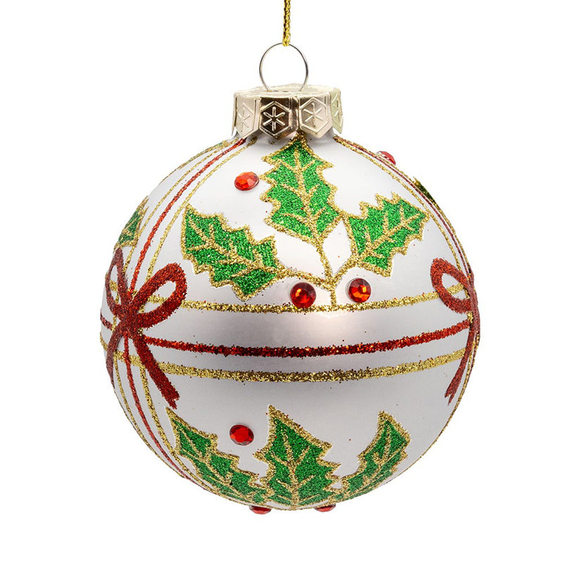 Ensemble d'ornement 6 pièces en verre et boule de Noël 80mm Kurt Adler
