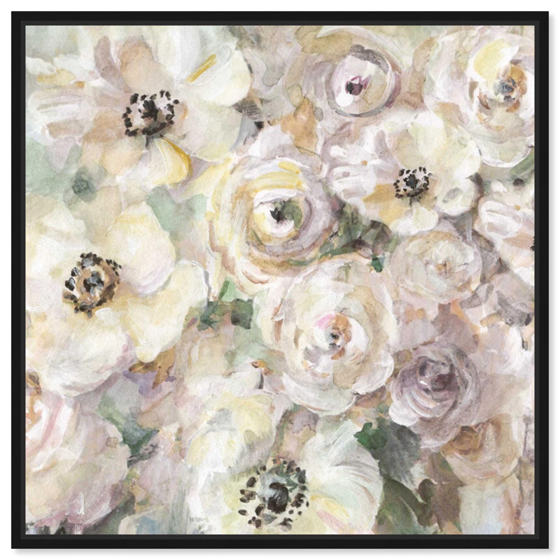 Doll Memories - Soft as Silk Canvas Print Bedroom Wall Decor by Art Remedy, Black Frame, 30 x 30, 31"H x 31"W, Black Frame