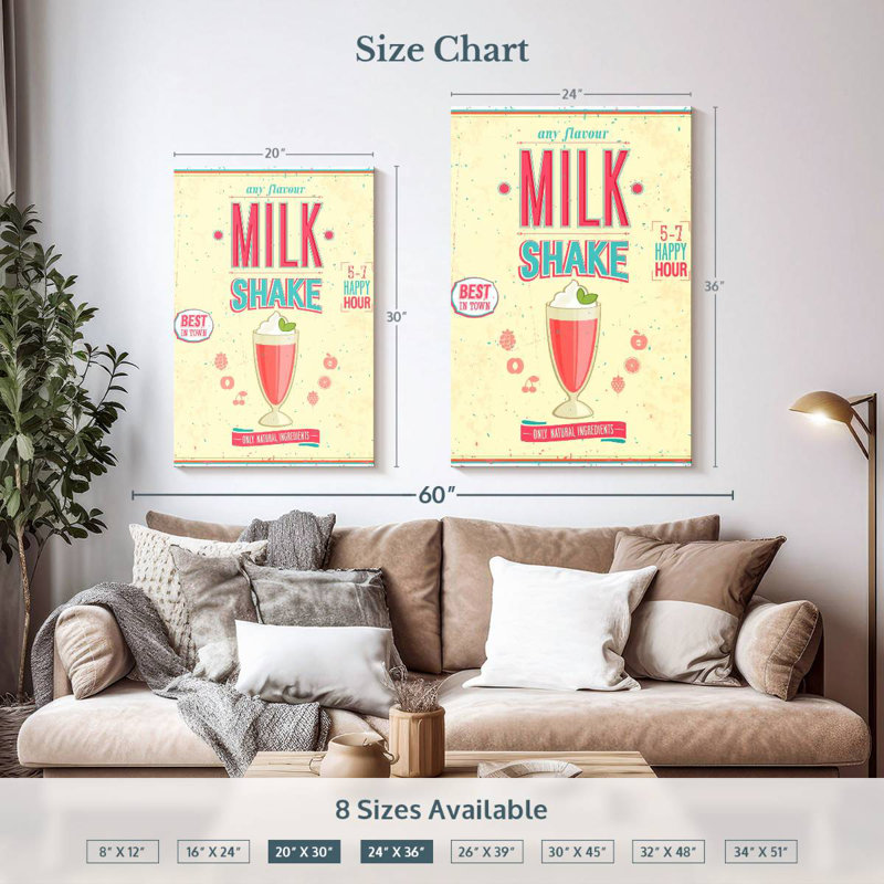 Yarlin Retro Diner Milkshake, 36" H x 24" W