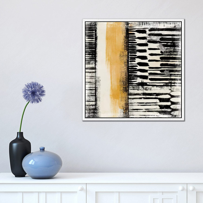 No Borders III by Eva Watts - Painting on Canvas, 45.72cm H x 45.72cm W x 3.81cm D, White Framed