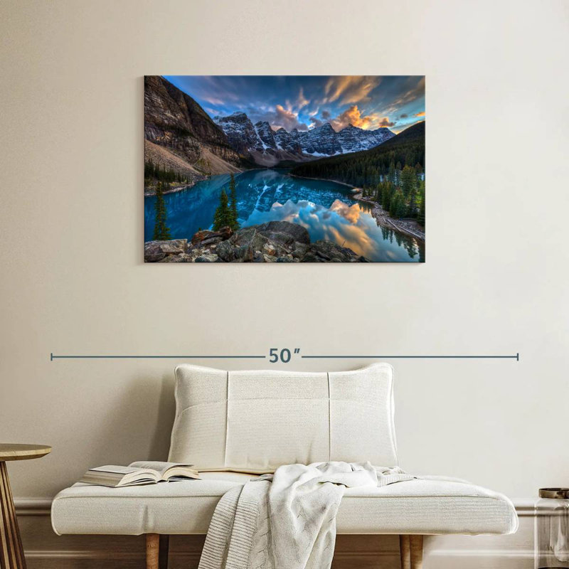 Alvord Moraine Lake Sunset, 24" H x 36" W