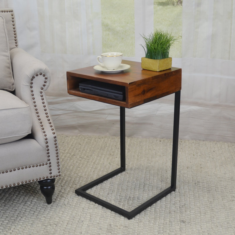 Table d'appoint carrée 24 po Modern Brown