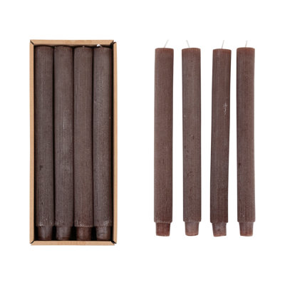 Bougies carrées plissées sans parfum Caridad, boîte de 12