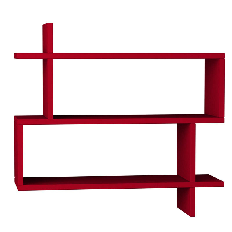 Modern Wall Shelf, 27.6 x 25.8 x 8.7 inches | 100% Melamine Coated Particle Board, Thickness: 0.7 inches | Numerous Shelves, Wall-Mountable Design | Perfect for Scandinavian Home Decor, Stylish and Functional Storage Solution