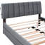 Lit plateforme tapissier fonctionnel avec molleton gris et lit gigogne simple brillant-452072385-452072387