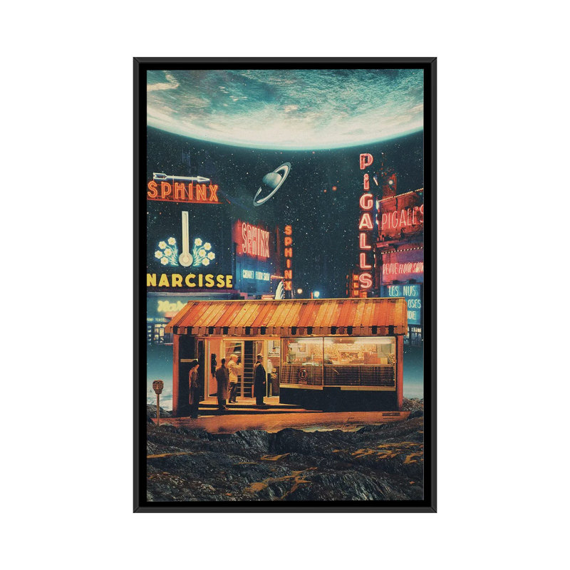 A Postcard From Year 2347_1PC6, Black Floater Framed, 26" H x 18" W