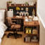 Bureau en fer massif en forme de L brun noyer + noir-1567927453-1567927440