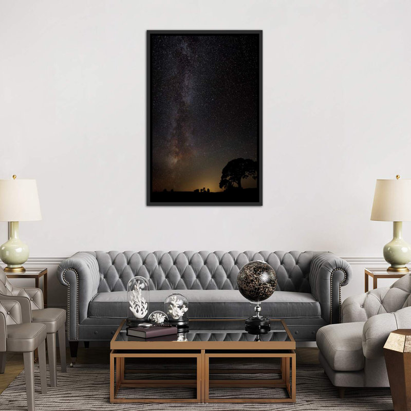 «Milky Way» - reproduction, H 60 po x l 40po x P 1,5 po, Toile avec cadre noir, Pas de tapis