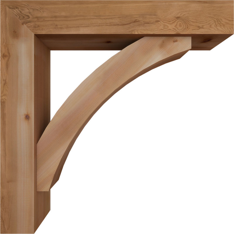 Thorton Block Bracket with Offset Brace, 38 x 38, 7 1/2"W Western Red Cedar (Smooth)