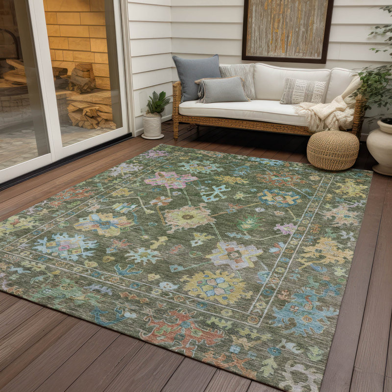 Tapis intérieur / extérieur lavable à la machine Leavittsburg ACN2234 Global, Rectangle 5 pi x 7 pi 6 po