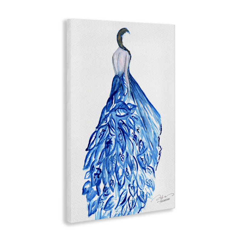 Art mural sur toile Chic Blue Fluttering, par Texturetones, H 20 po x l 30 po
