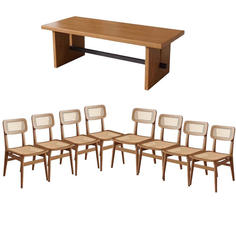 Ensemble de salle à manger rectangulaire, H 29,53 po x L 78,74 po x l 35,43 po, 7 pièces : table, 6 chaises