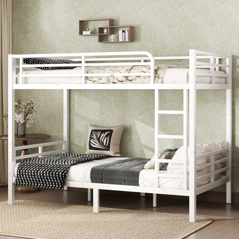 Metal Full XL Over Full XL Bunk Bed for Teens and Adults, Space-Saving, Noise-Reduced, No Box Spring Needed