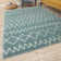 Moroccan Shaggy Collection Rugs Moroccan Design in Duck Egg Blue/Ivory