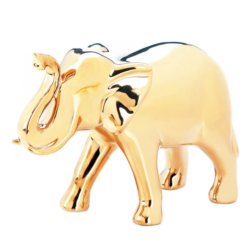 GRAND Figurine d'éléphant doré