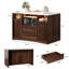 47.2" Kitchen Island with Storage, Power Outlet & LED Lights-1104555066