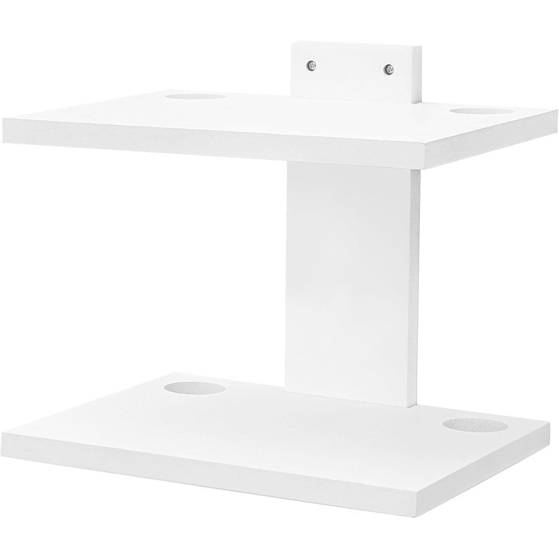 Floating Wall Mount Entertainment Shelf For Projector, Game Console, Cable Box, DVD Player | 2-Tier Space-Saving Design With High Weight Capacity | Modern Home And Office Organization