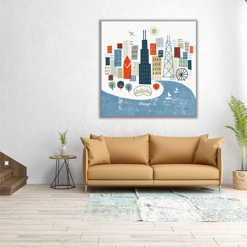«Colorful Chicago», reproduction d'art sur toile, H 12 po x l 12 po