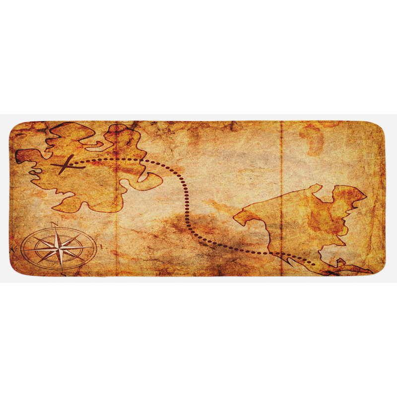 Coastal Polyester Kitchen Mat