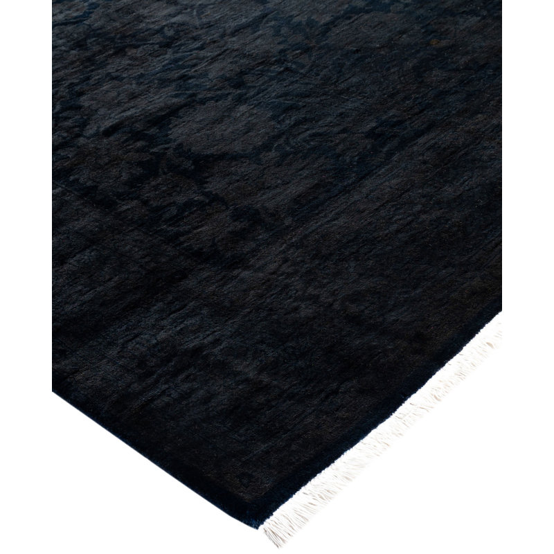 Overdyed One-of-a-Kind Rectangle 4'3" X 6'1" Hand Knotted Area Rug