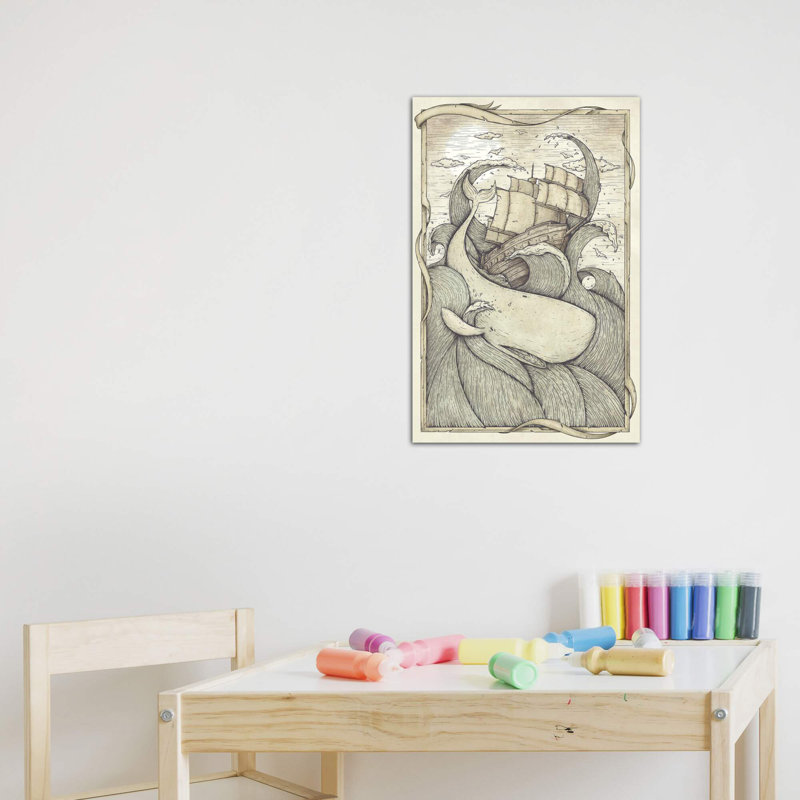 La Bataille par Mike Koubou - impression d'art graphique, Toile tendue, H 40 po x l 26 po x P 1,5 po