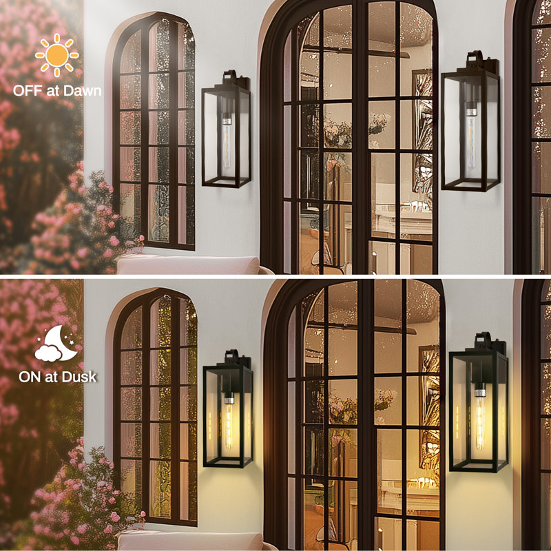 (Bulbs Included) Dusk to Dawn Outdoor Lantern Wall Light Lamp Sconces Waterproof for For Porch Doorway