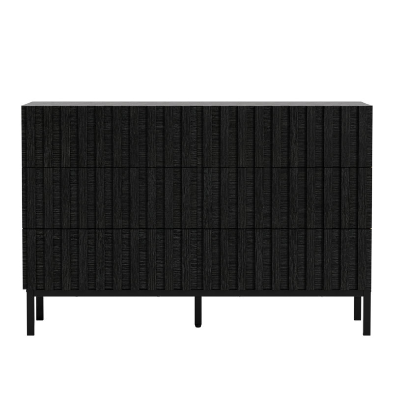 Commode double 6 tiroirs 47,24 po Sevyn Endress, Noir