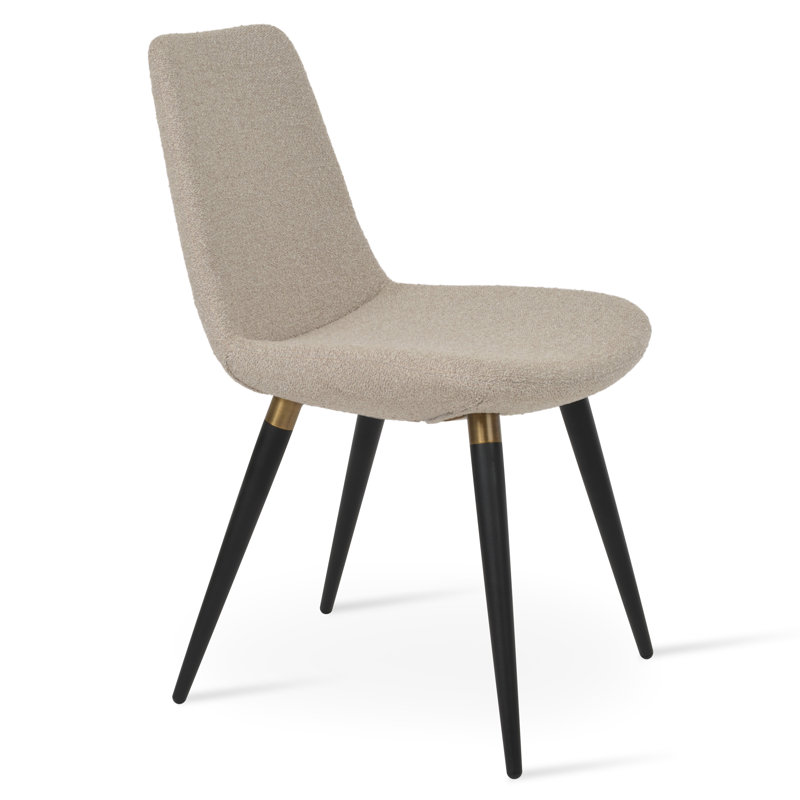 Chaise Eiffel, Noir / Laiton, Beige Boucle