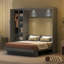  Lit escamotable mural Murphy avec tablettes, garde-robe et lumières DEL-821918639-821918636