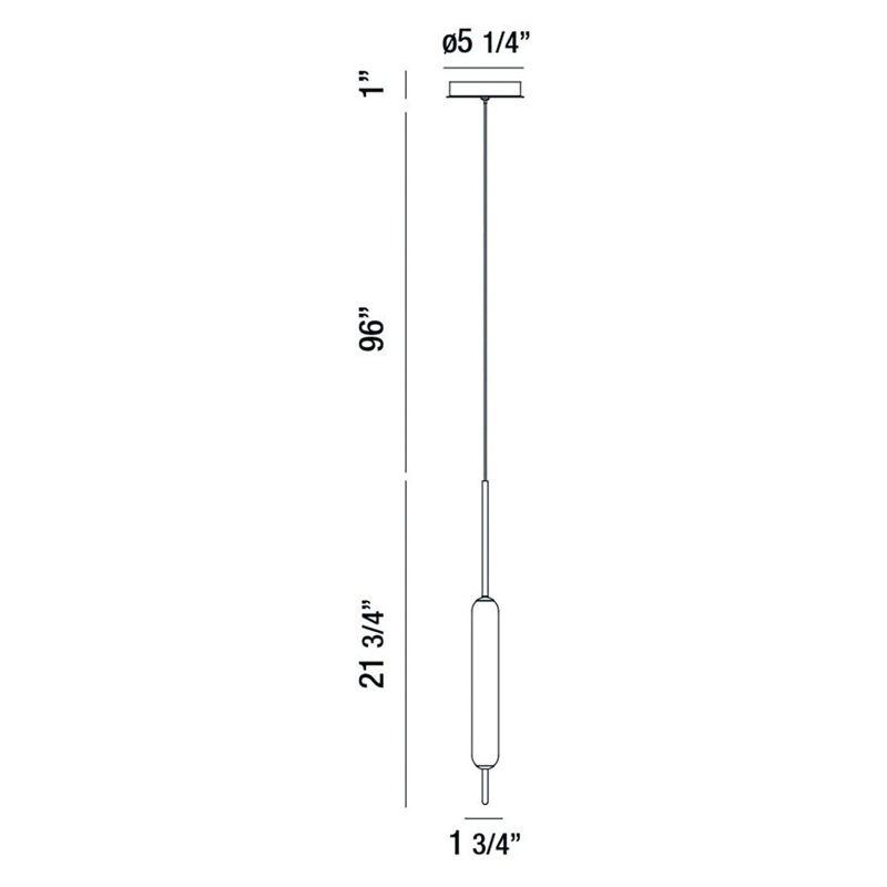 Luminaire suspendu cylindrique à 1 lumière DEL, Noir