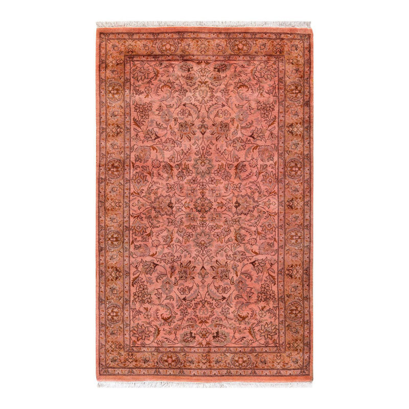 Tapis rose noué à la main de conception unique Chimel