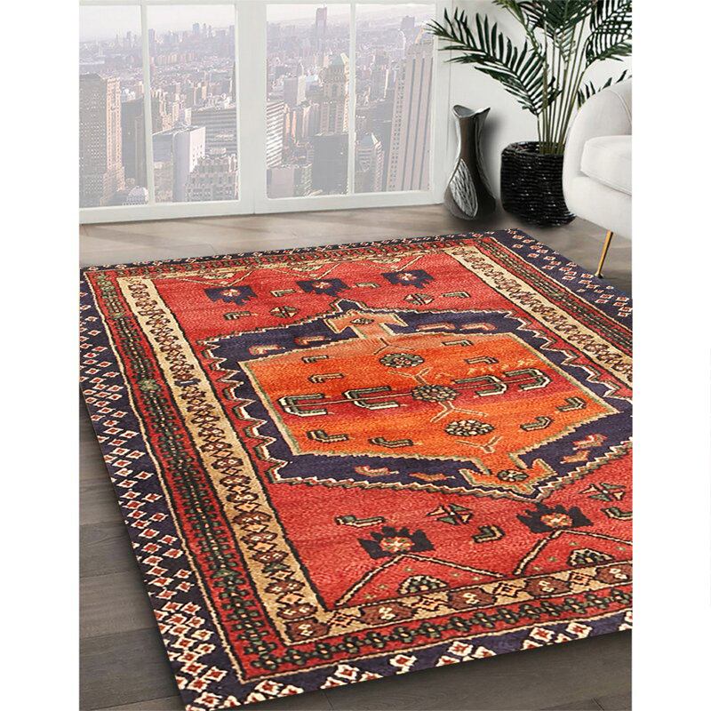 Tapis 100% traditionnel lavable à la machine 2868, Carré 3 pi