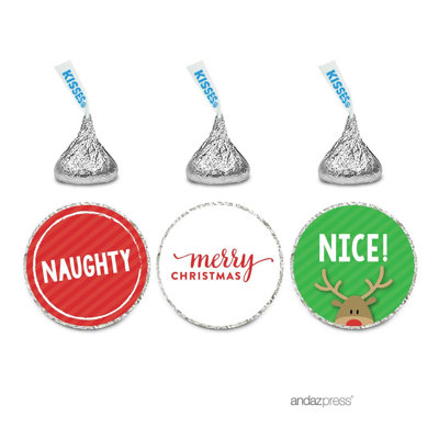 216 pièces joyeux noël vilain joli chocolat étiquette de chute autocollant