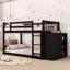 Lit superposé multifonctionnel en bois avec tiroirs et tablettes de rangement-726015994-726015988