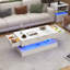 Table basse de 39,4 po moderne à DEL ultrabrillante avec 2 tiroirs de rangement, lumière centrale RVB de contrôle APP, imperméable et résistante aux égratignures-766275199-798845216-766274263