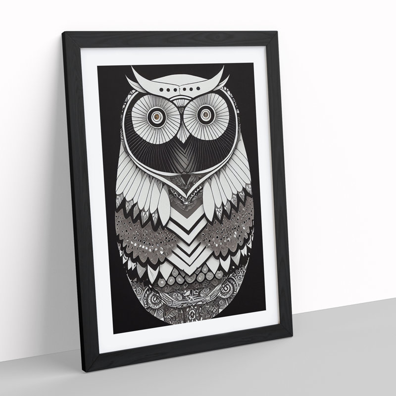 Otherworldly Owl - Framed Print, Black, 64cm H x 46cm W x 2cm D