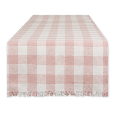 Chemin de table pâle mauve à carreaux lourds 14 x 72